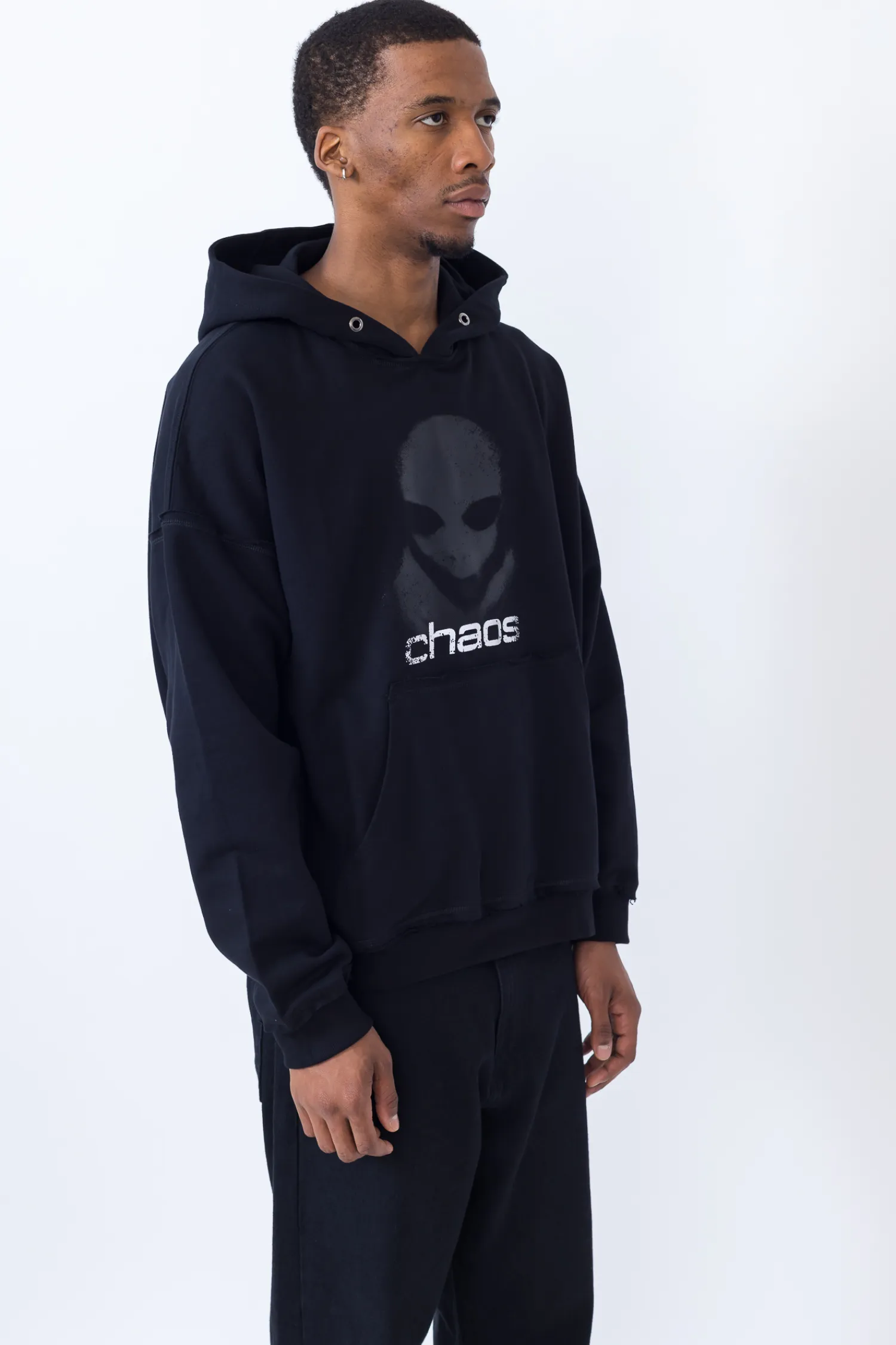 Chaos Bluza Z Kapturem Alien Distressed- Bluzy Z Kapturem