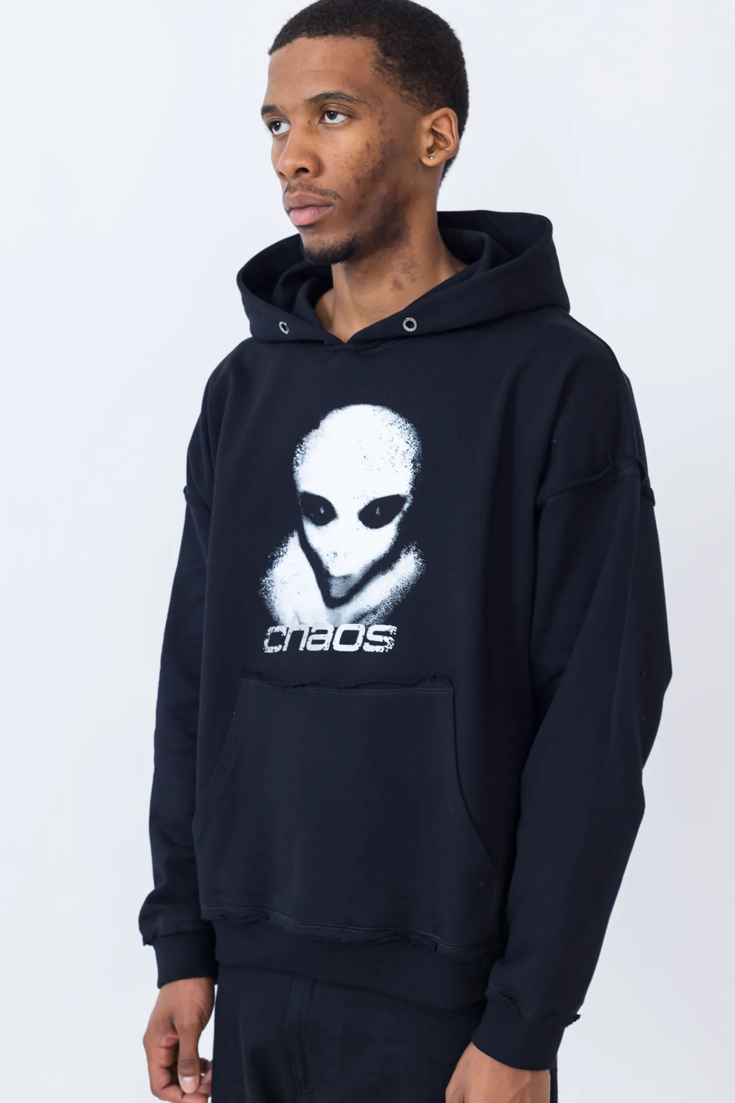 Chaos Bluza Z Kapturem Alien Distressed- Bluzy Z Kapturem