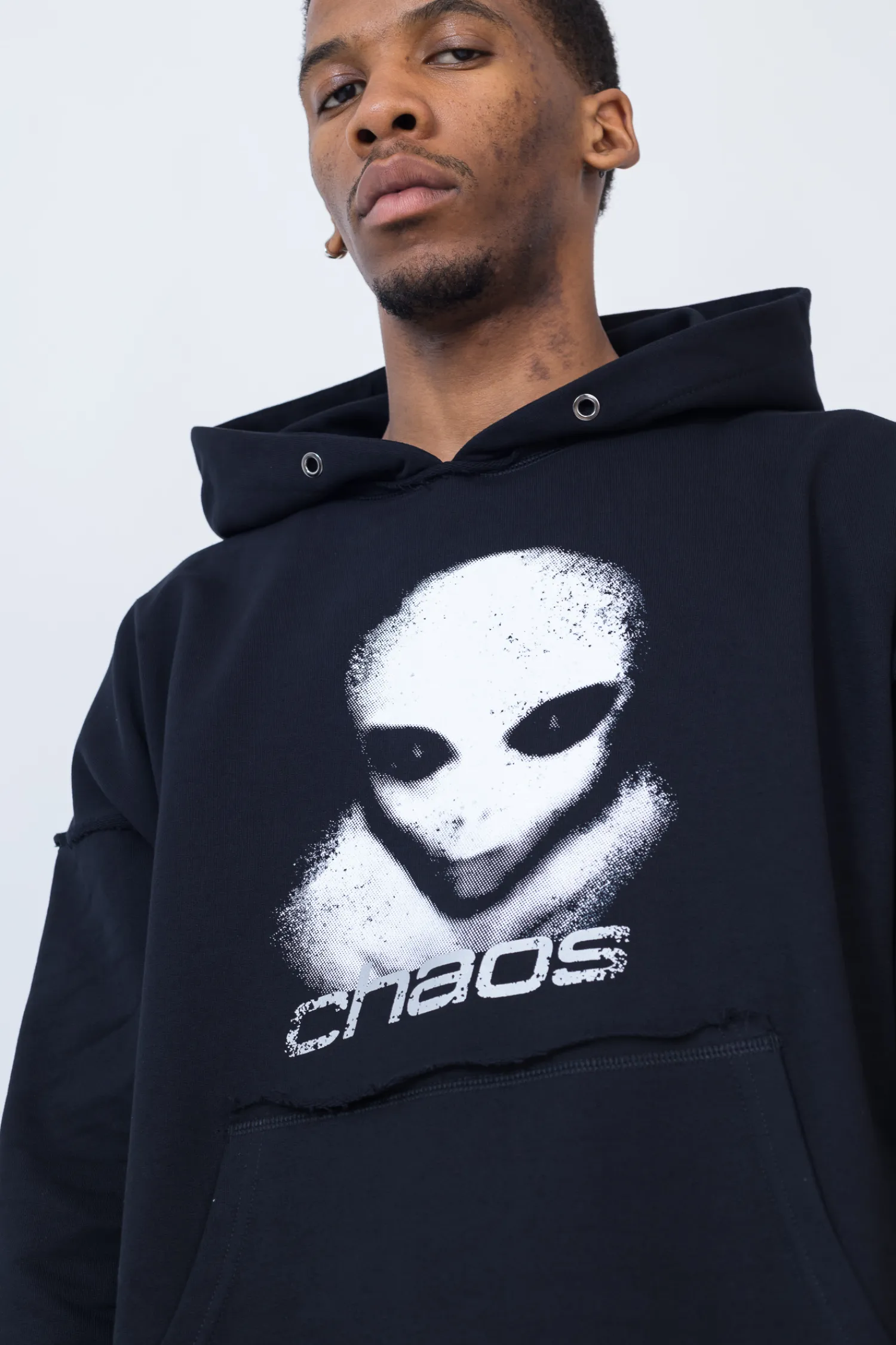 Chaos Bluza Z Kapturem Alien Distressed- Bluzy Z Kapturem