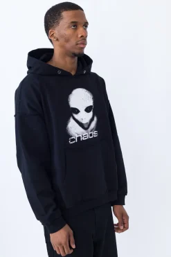 Chaos Bluza Z Kapturem Alien Distressed- Bluzy Z Kapturem