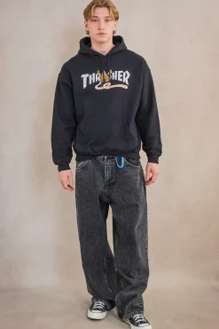 Thrasher Skateboard Mag. Bluza Z Kapturem Thrasher x Toy Machine Pyramid- Thrasher X Toy Machine|Bluzy Z Kapturem