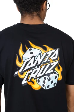 Santa Cruz Skateboards Koszulka Santa Cruz Flaming Dice Dot Chest- T-shirty